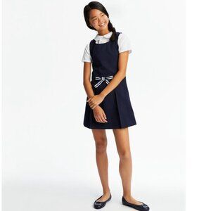 French Toast Navy Pleated Jumper with Ribbon Bow Size 6